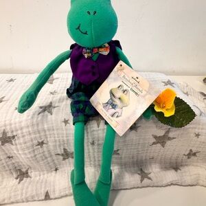 Hallmark Storybook Friends Frog Plush Stuffed Animal 1990 Bow Tie Vest